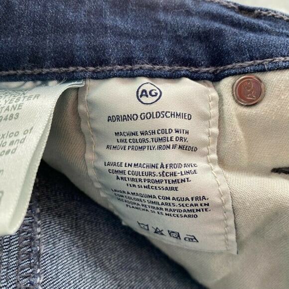 AG Farrah High Rise Skinny Denim Jeans Viscose Blend Blue Tapered 27R - Picture 9 of 10